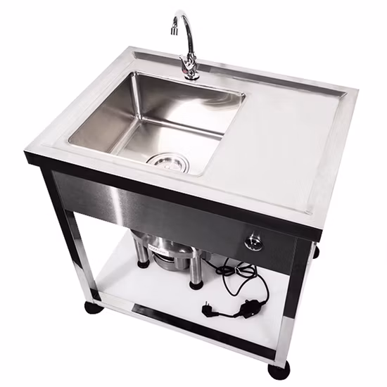 Fregadero de cocina, residuos de alimentos, trituradora de basura, máquina trituradora
